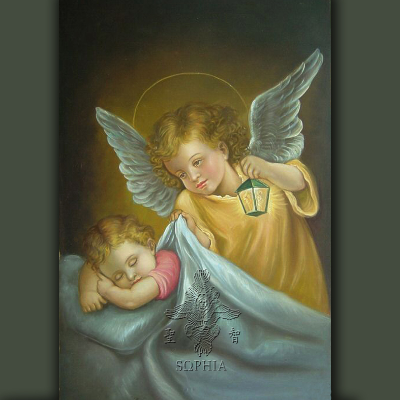 小天使与熟睡的小耶稣油画像（定制）