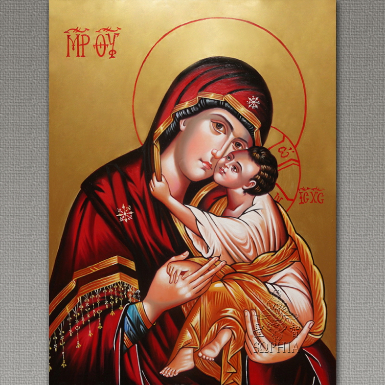 东方礼圣母抱耶稣油画像（定制）
